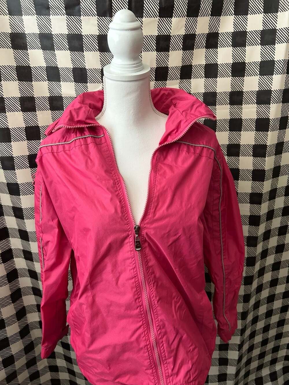 I5 Apparel Lightweight Zip-Up Windbreaker Rain Jacket Pink